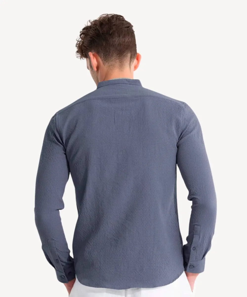 Casual Denim Chambray Shirt - Image 3
